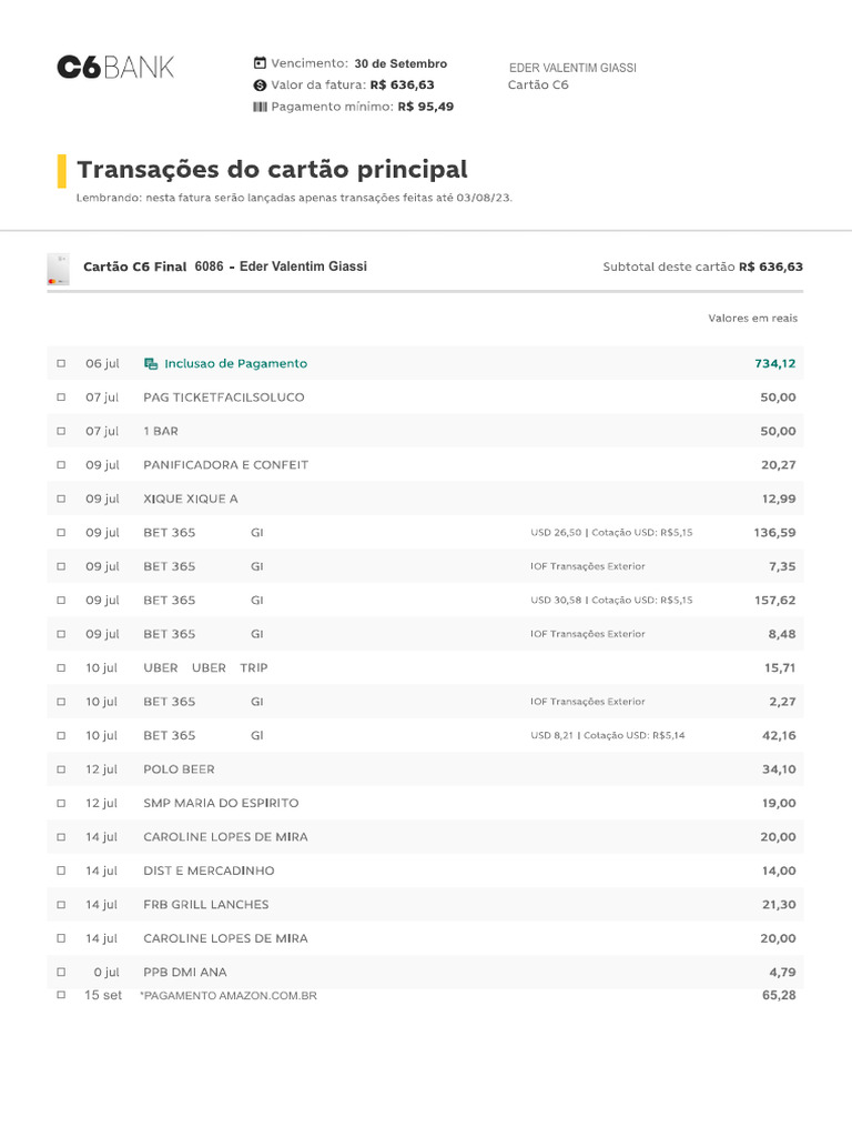 Fatura c6 | PDF