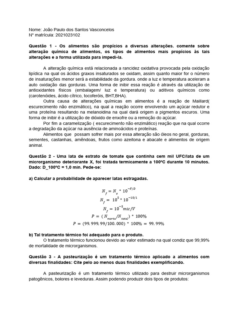 Teste 1 - Tal | PDF