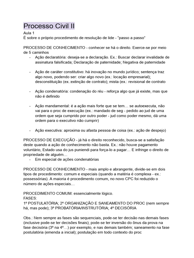 Processo Civil II | PDF