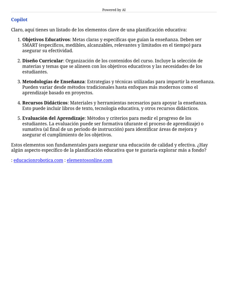 Elementos de Una Planificación Educativa | PDF