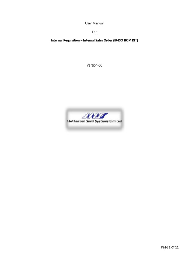 IR - ISO Bom Kit Rev.00 | PDF