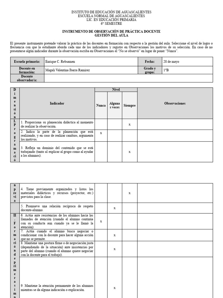 Evaluación de Gestión del Aula Docente | PDF | Salón de clases | Maestros