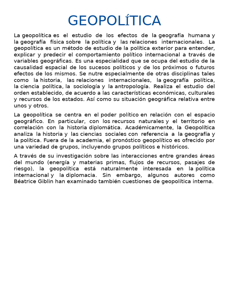 GEOPOLÍTICA | PDF