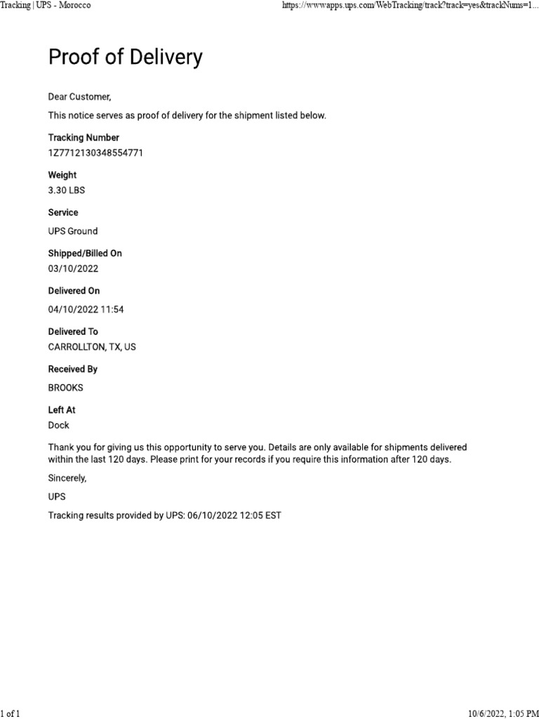 Proof Of Delivery Pdf