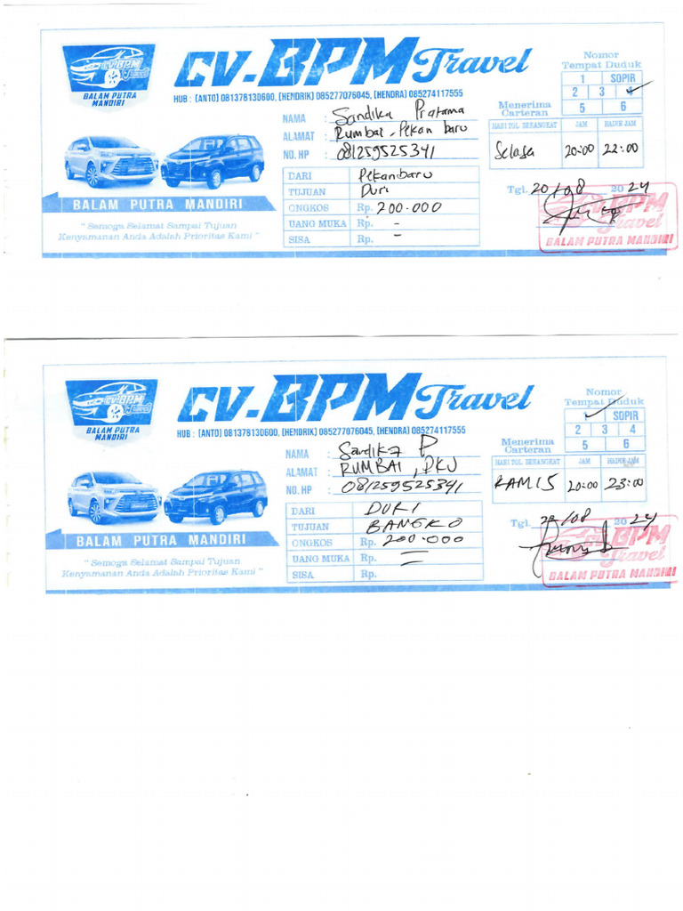 Tiket Travel Pdf
