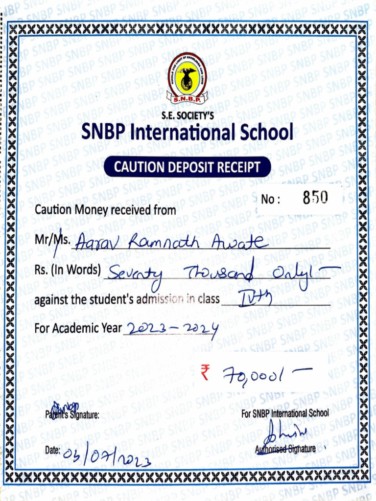 Security Deposit Pdf