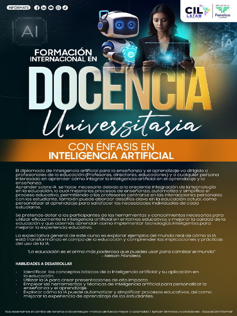 Docencia Universitaria Énfasis en Inteligencia Artificial - Brouchure | PDF