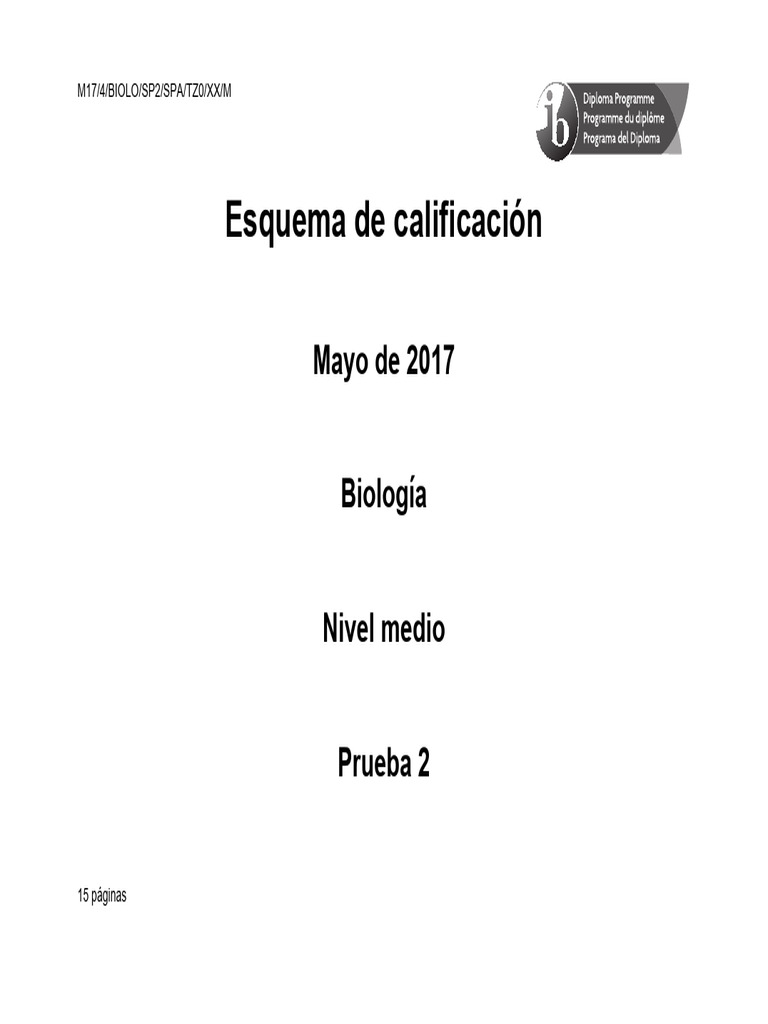 Biology - Paper - 2 - SL - Markscheme - Spanish M 17 | PDF