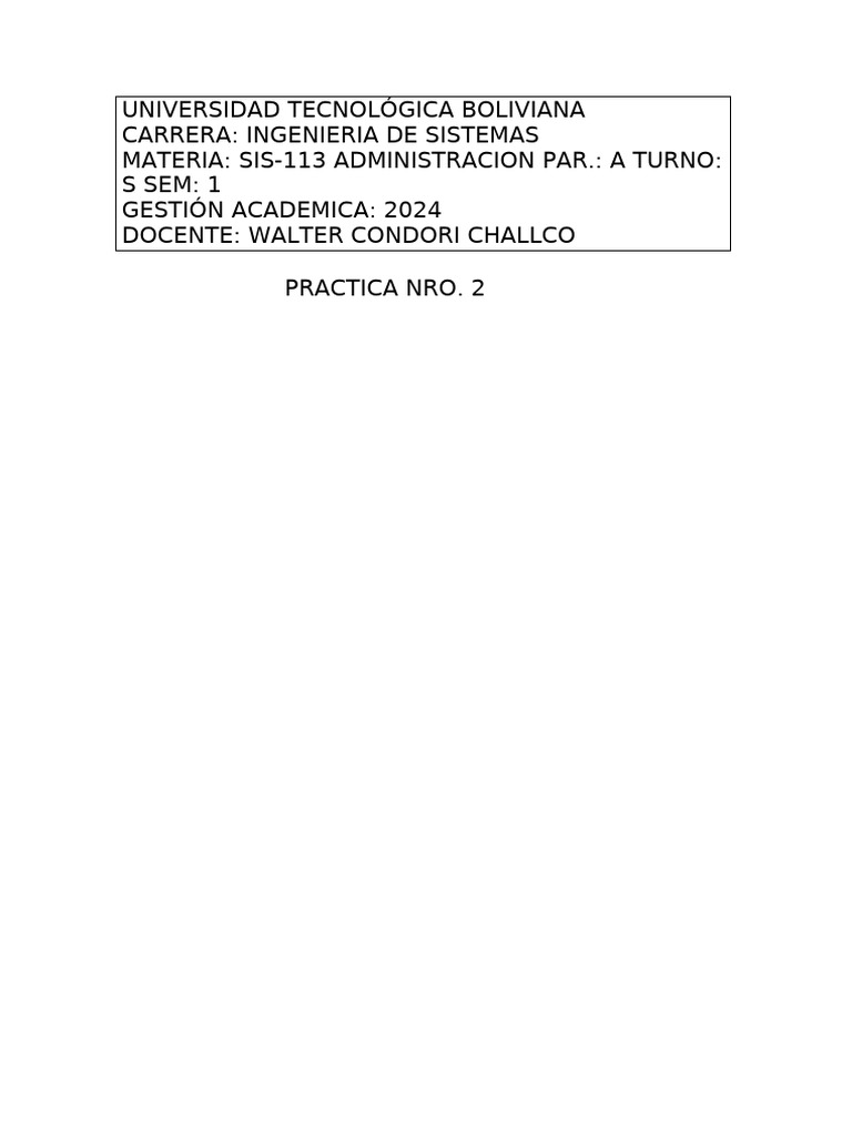 Practica No. 2 Adm | PDF