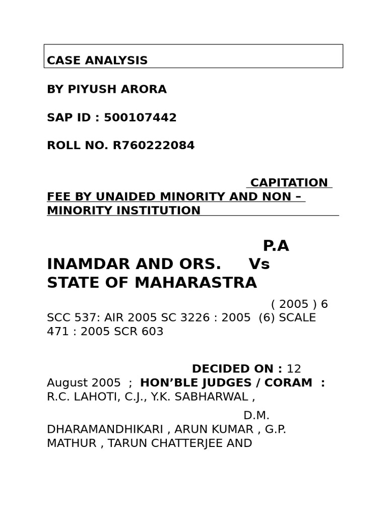 Constitution Case Analysis Pdf Judgment Law Autonomy