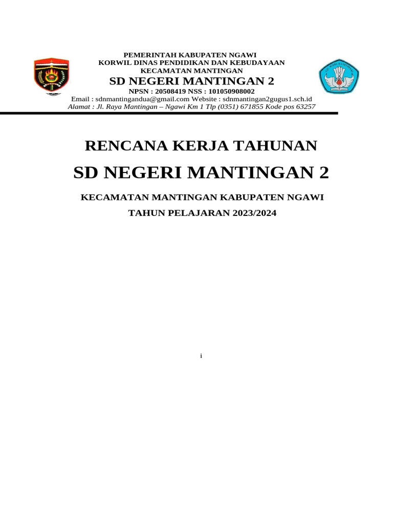Dokumen Perencanaan Satuan Pendidikan Rkt Rkjm Analisis Rapor