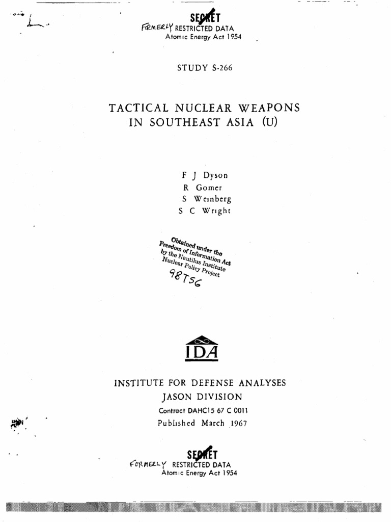 Tactical Nuclear Weapons in Southeast Asia | PDF | Nuclear Weapons | Bomb