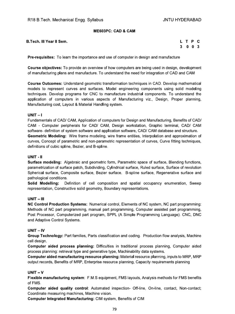 Cad Cam Syllabus | PDF