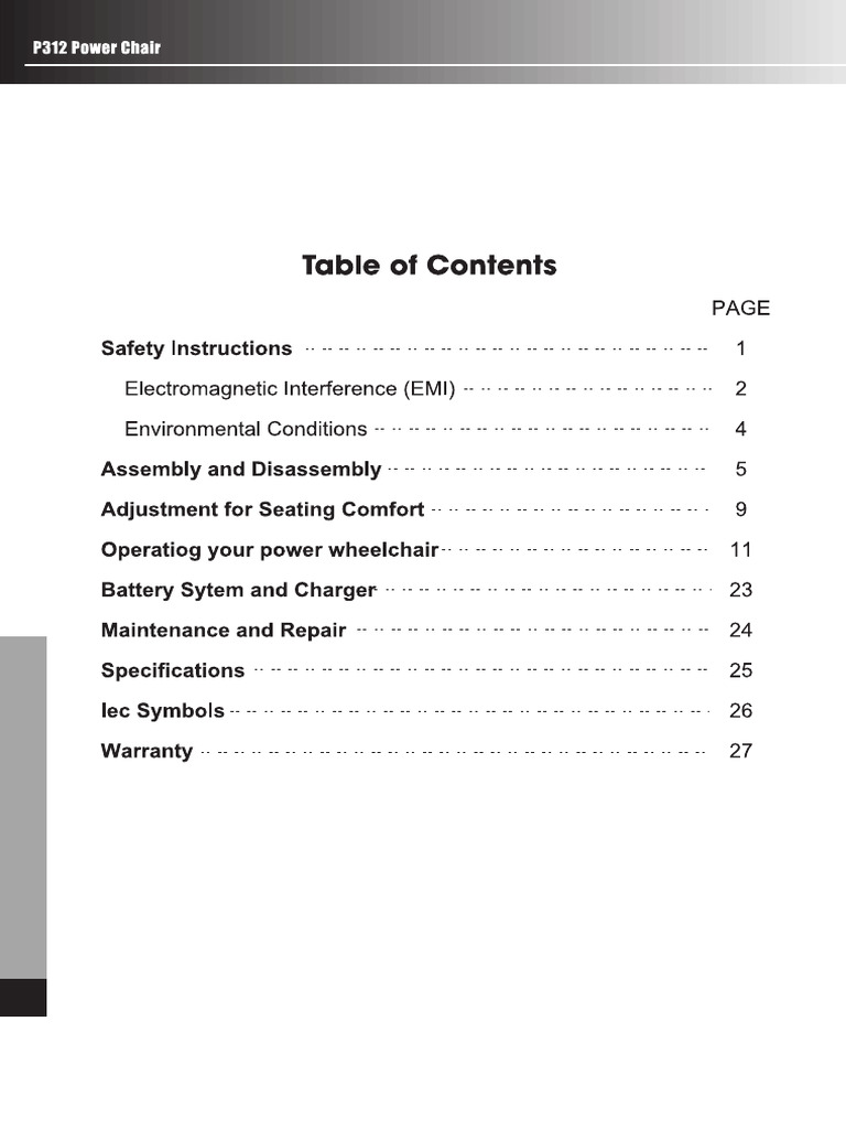 p312 Power Wheelchair User Manual (03 30) | PDF