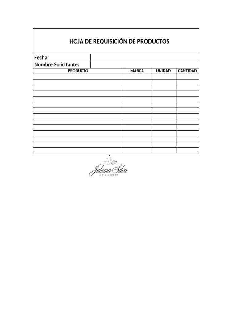 Hoja de Requisición de Productos | PDF