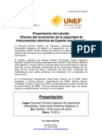 UNEF Convocatoria Estudio Ingenieros Industriales 10-1-12