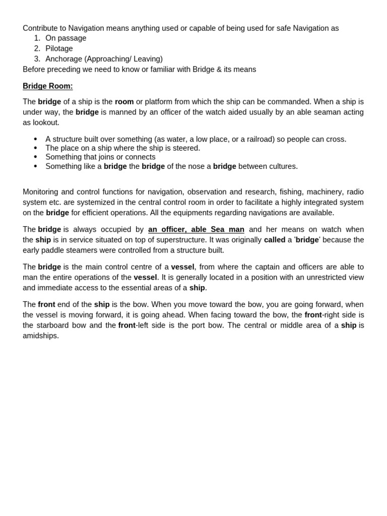 Ship Bridge Equipment Overview | PDF | Shipping | Freight Transport