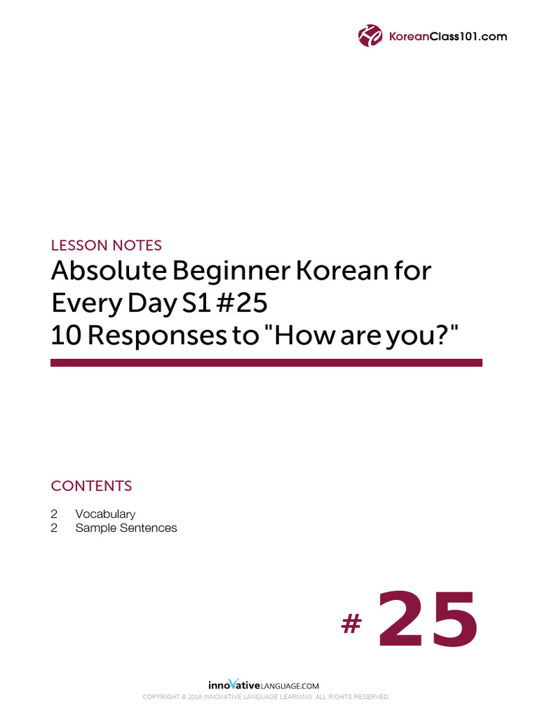 Absolute Korean Beginner Phrases 101 | PDF | Languages Of China ...