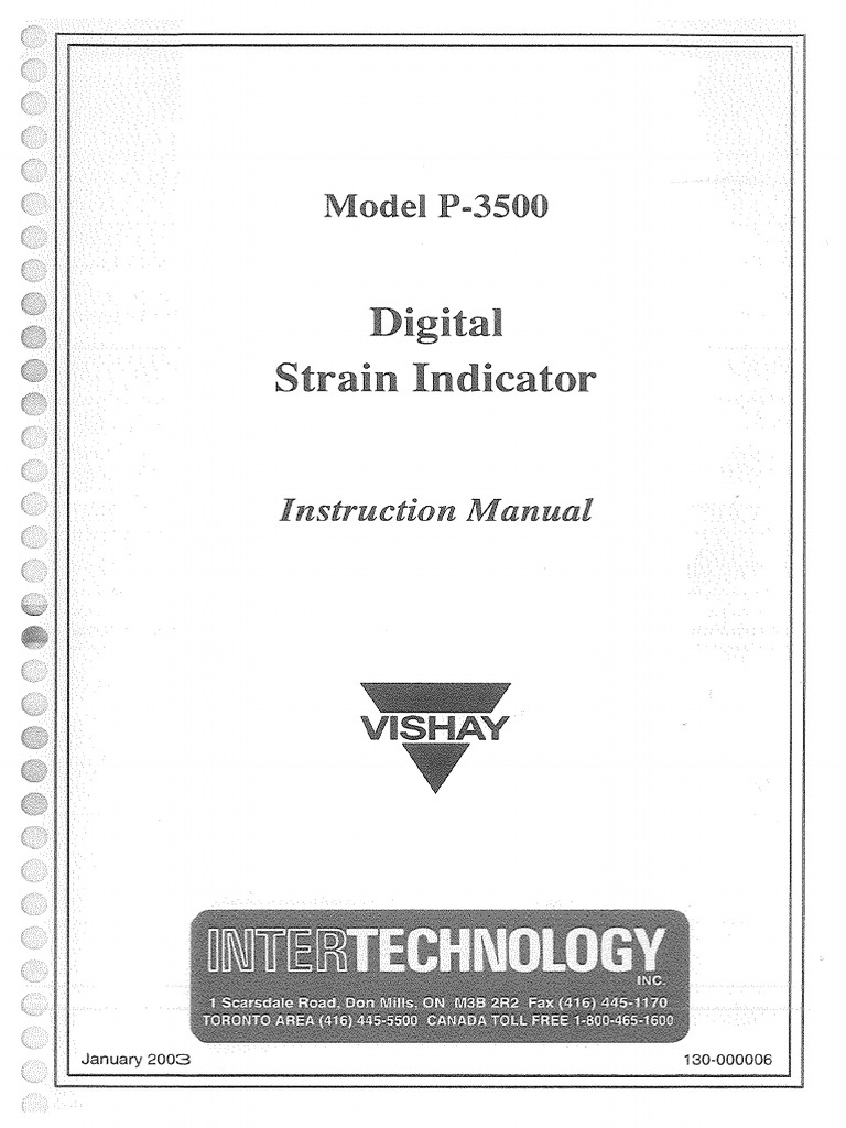 Model P-3500 Strain Indicator | PDF