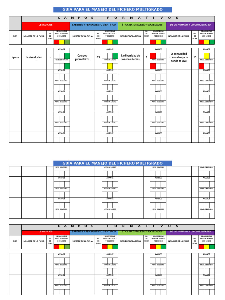 Manejo del Fichero Multigrado | PDF | Educación en artes liberales ...