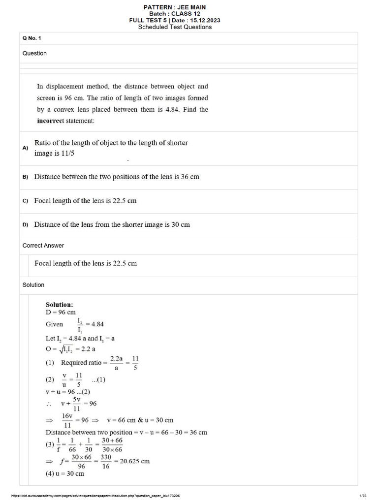 Full Test 6 Home Based CBT Solution | PDF