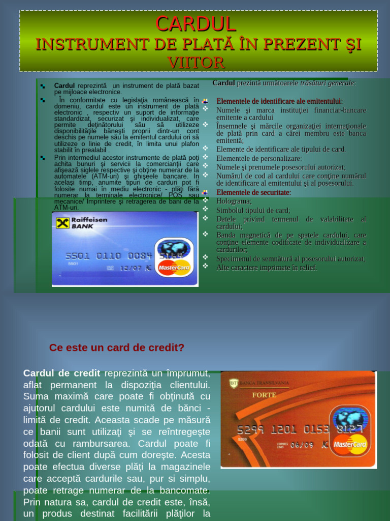 Cardul Instrumentdeplata | PDF