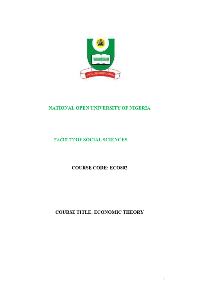 Economic Theory Noun Notes | PDF