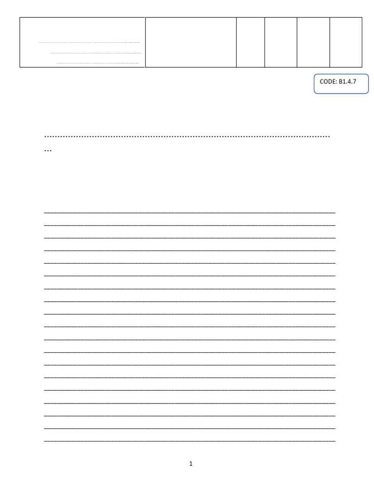 b1.4 Writing Test Format | PDF