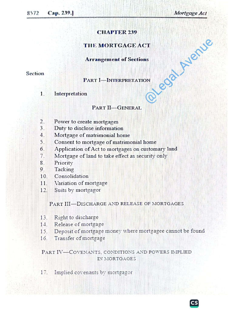 Revised Mortgage Act 239 | PDF