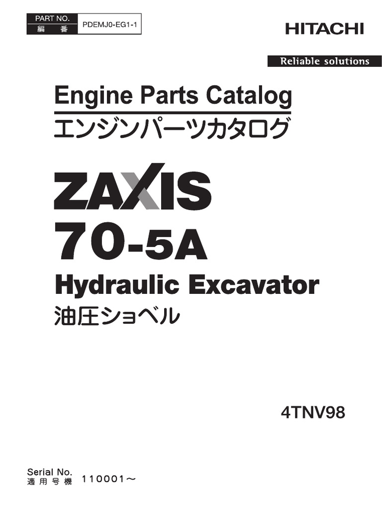 Zx70-5a - Engine Parts Catalog | PDF