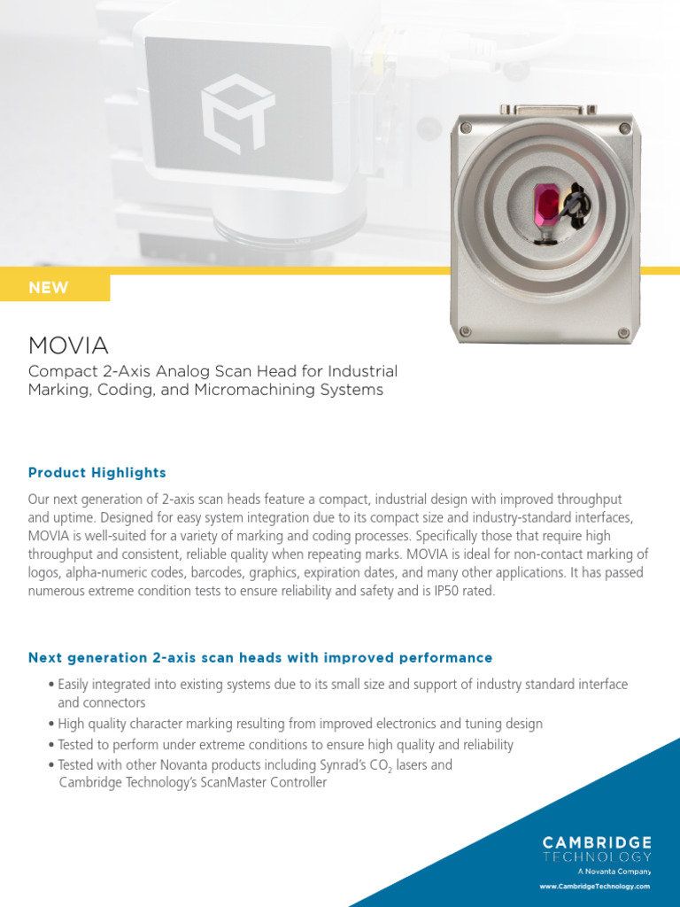 Datasheet - Scan - Head - 2 Axis - MOVIA | PDF