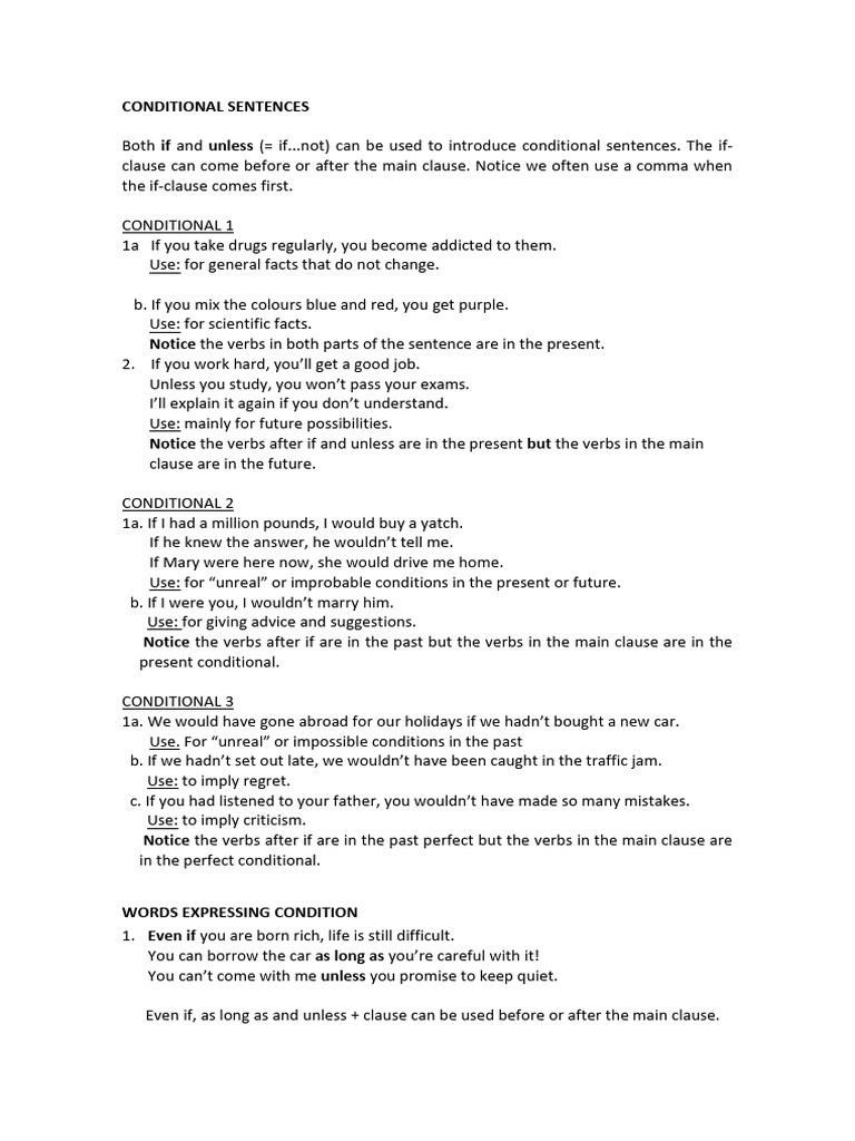 CONDITIONAL SENTENCES & Practice | PDF
