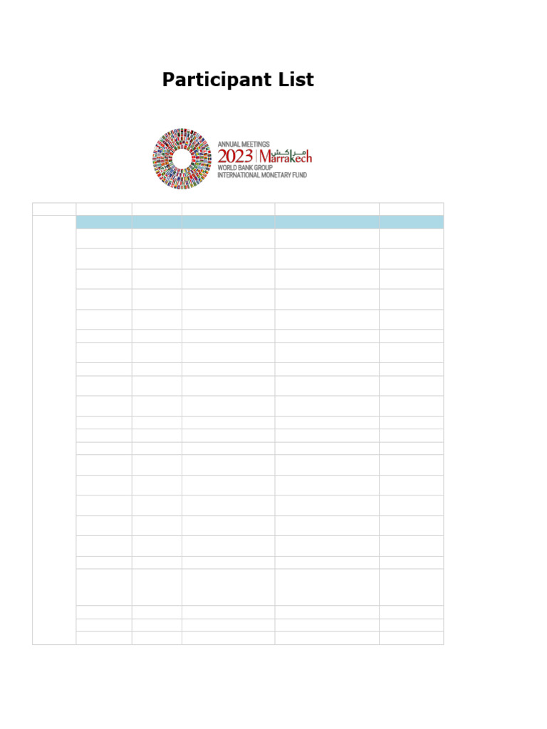 AM23 Participant List | PDF