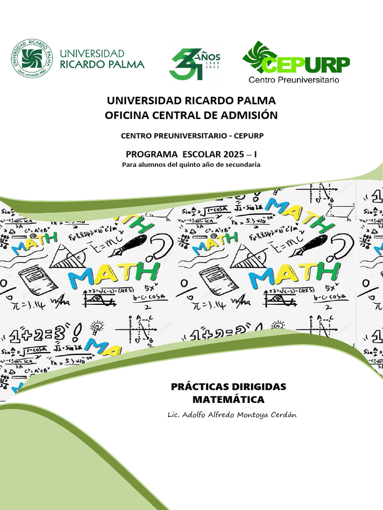 Prácticas - Matemática - Escolar 2025 - I | PDF