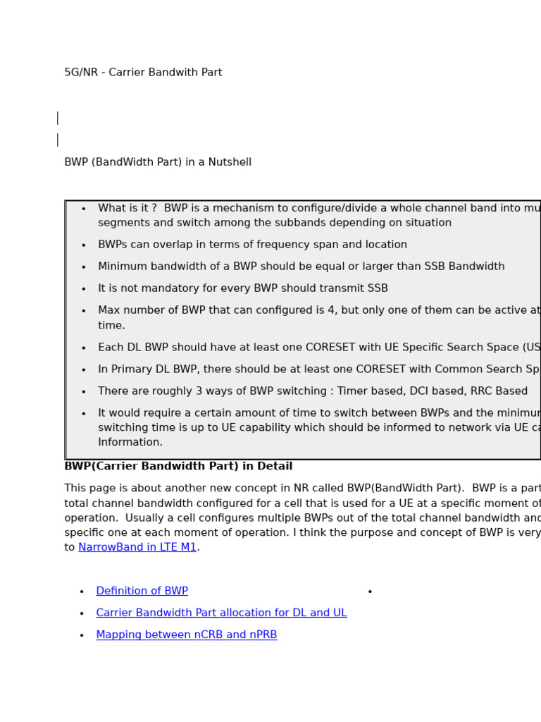 5G BWP | PDF