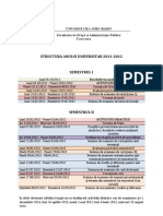 Structura Anului Universitar 2011-2012: Deschiderea Noului An Universitar Activitate Didactică