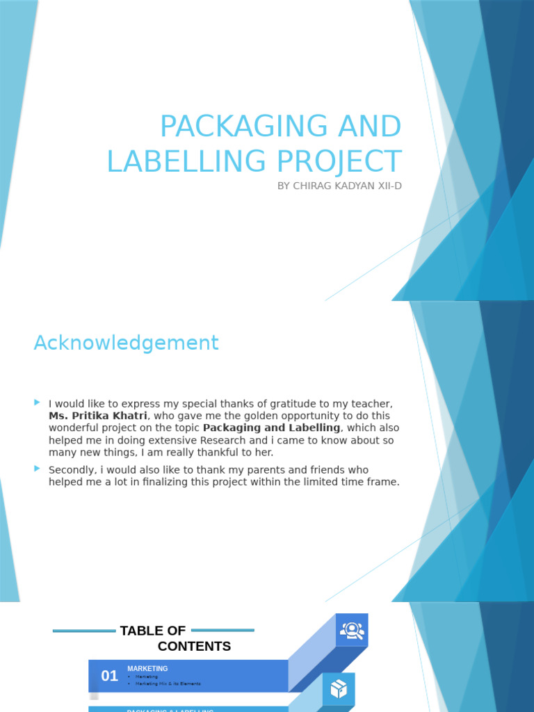 Marketing Packaging and Labelling Project by Chirag | PDF