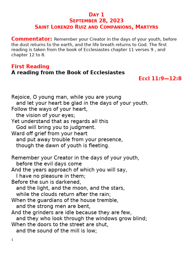 FRC Lectionary | PDF