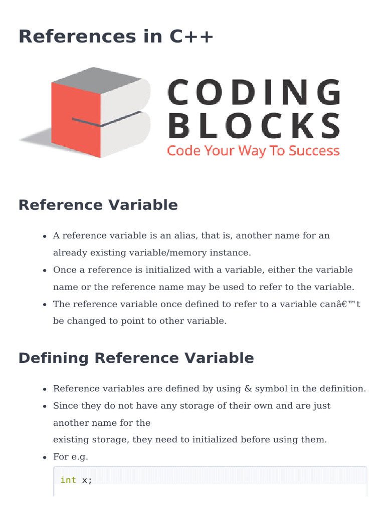 References in C++ | PDF