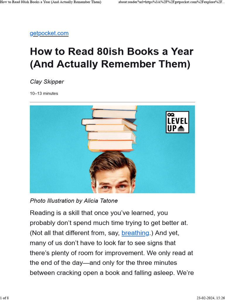 How To Read 80ish Books A Year (And Actually Remember Them) | PDF ...