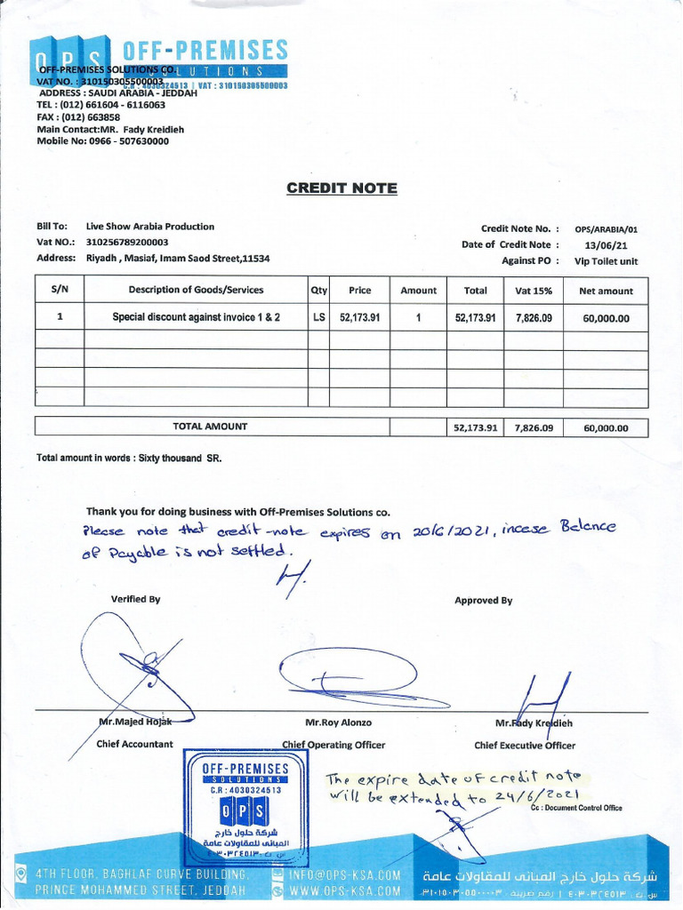 Credit Note + SOA | PDF