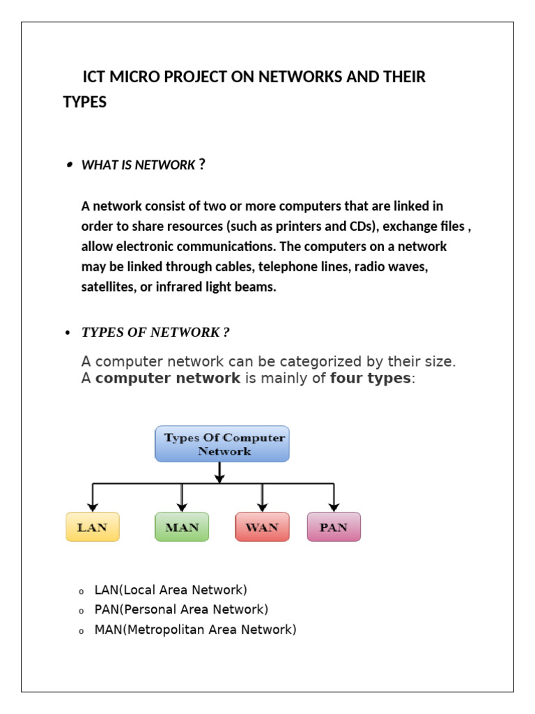 ICT MICRO PROJECT ON NETWORK | PDF