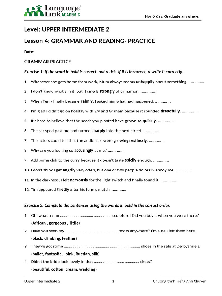 UI2 - Lesson 4 - Class Worksheet | PDF