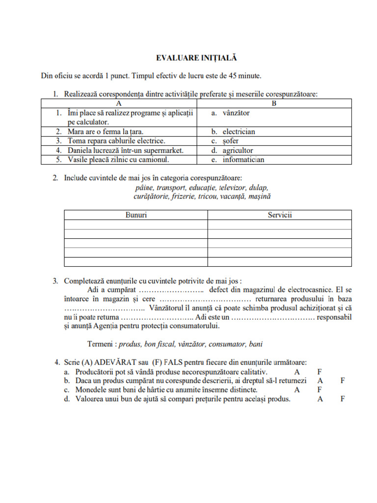 Test Initial XI VD | PDF