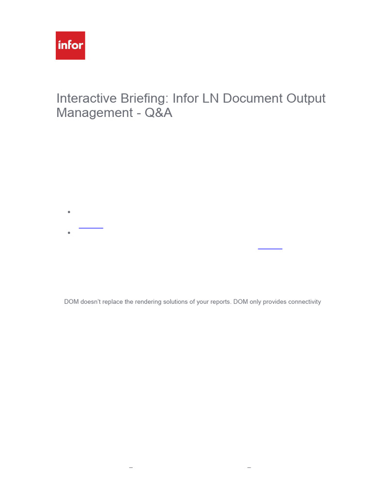 IB Infor LN Document Output Management QA | PDF