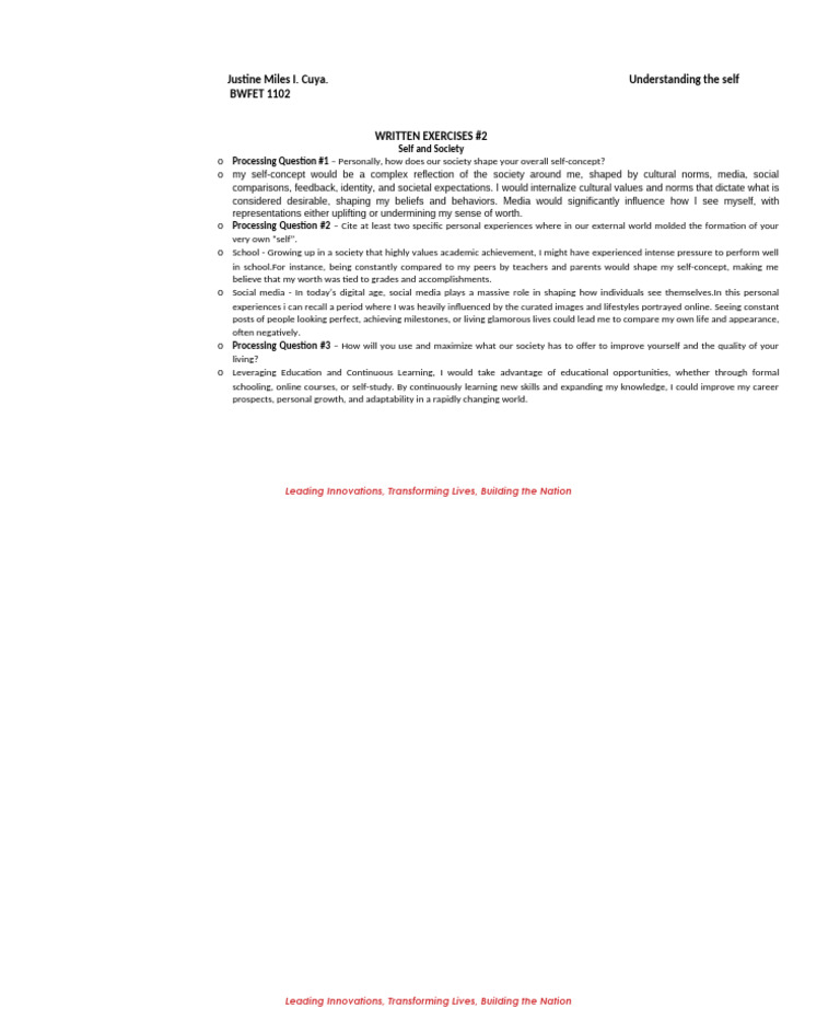 Uts Written Exercises | PDF