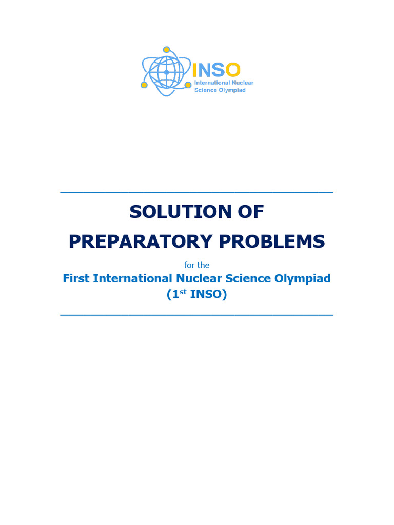 1st INSO Preparatory Problems Solutions | PDF | Momentum | Particle ...
