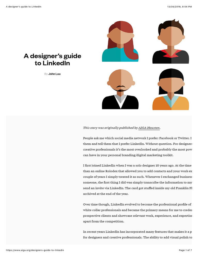 A Designer's Guide To LinkedIn | PDF | Linked In | Career & Growth