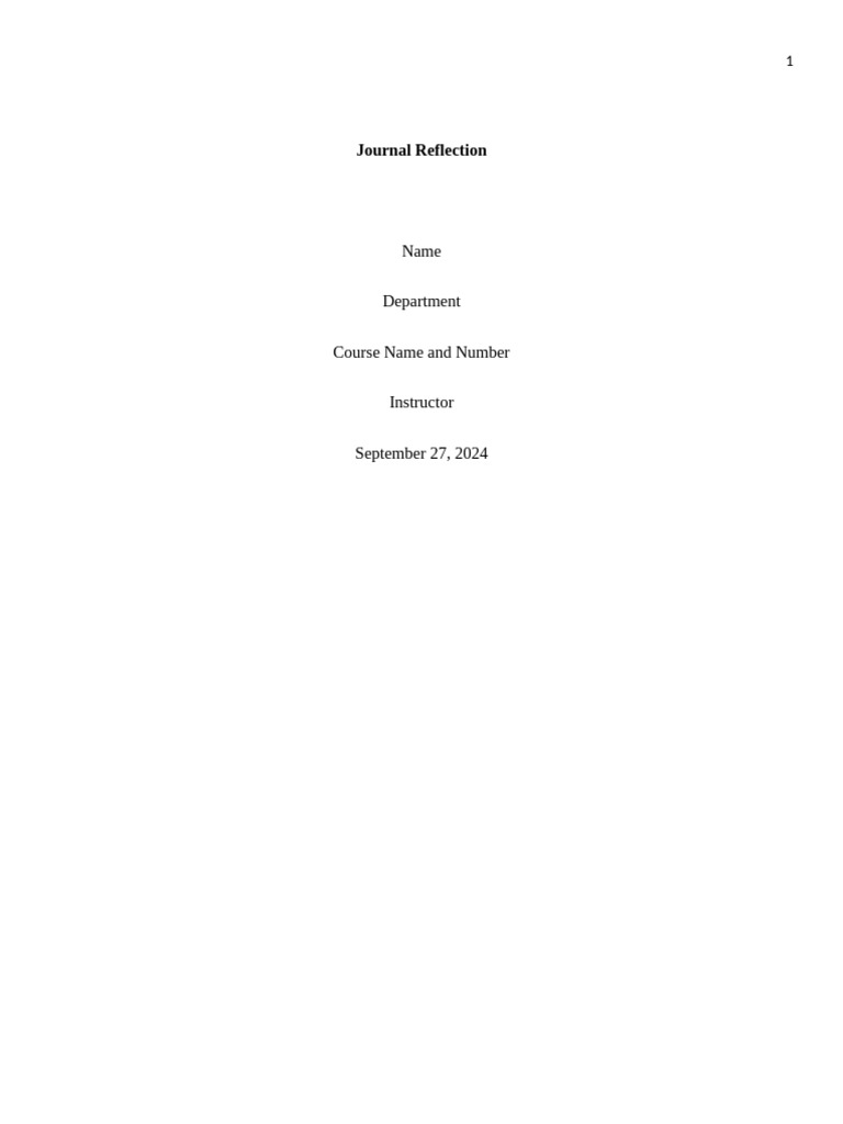 Journal Reflection | PDF