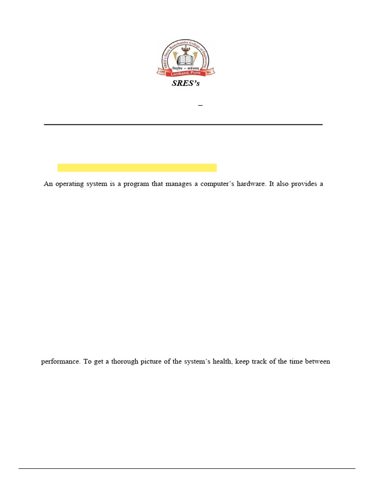 Unit 1 OS | PDF